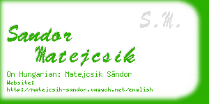 sandor matejcsik business card